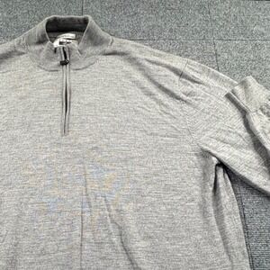 Joseph Abboud Mens 2X Extra Fine Merino Wool Quarter Zip Sweater Gray Classic